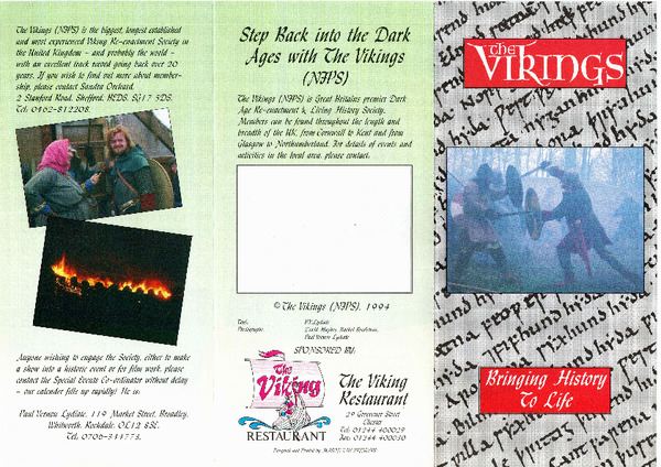1994 - Society trifold leaflet